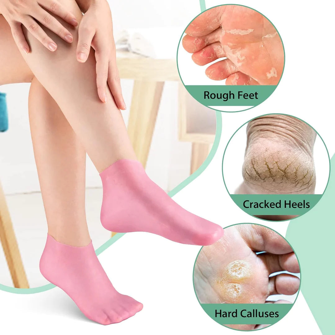 Women foot spa pedicure silicone socks (Free Spa Serum)