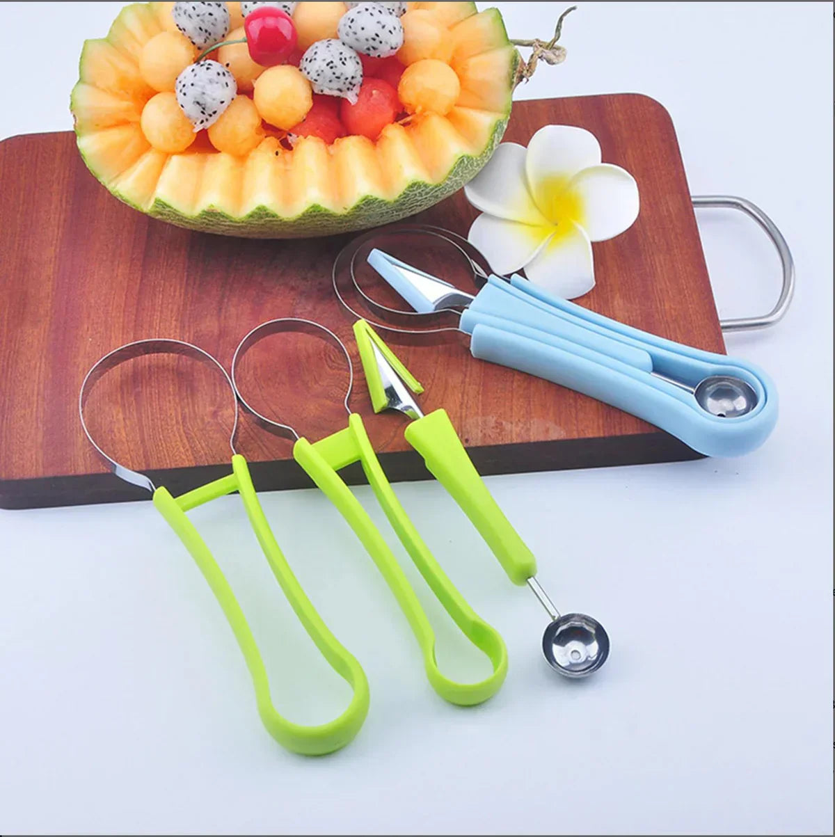 4 In 1 Stainless Steel Fruit Tool Set Carving Knife Fruit