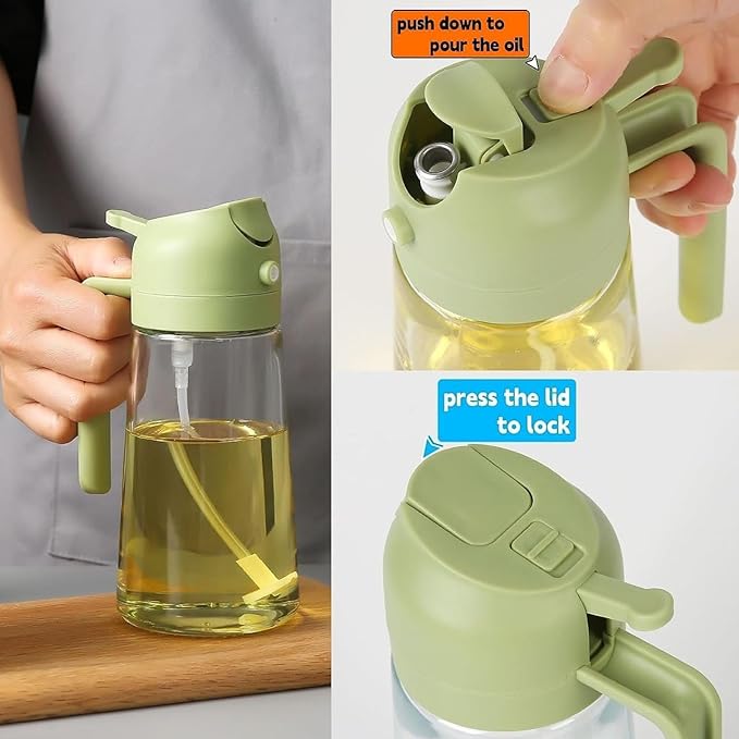 2-in-1 Glass Oil Dispenser and Sprayer