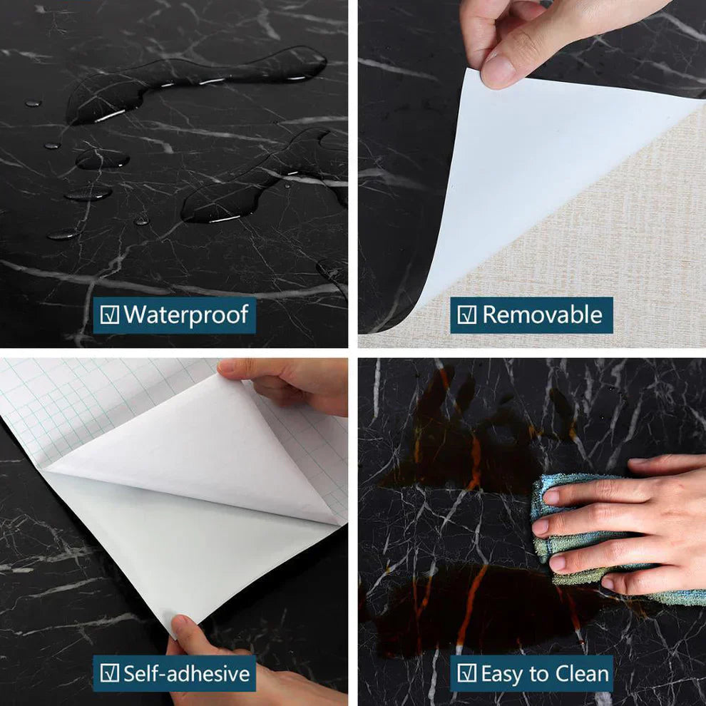 Black Marble Foil Paper