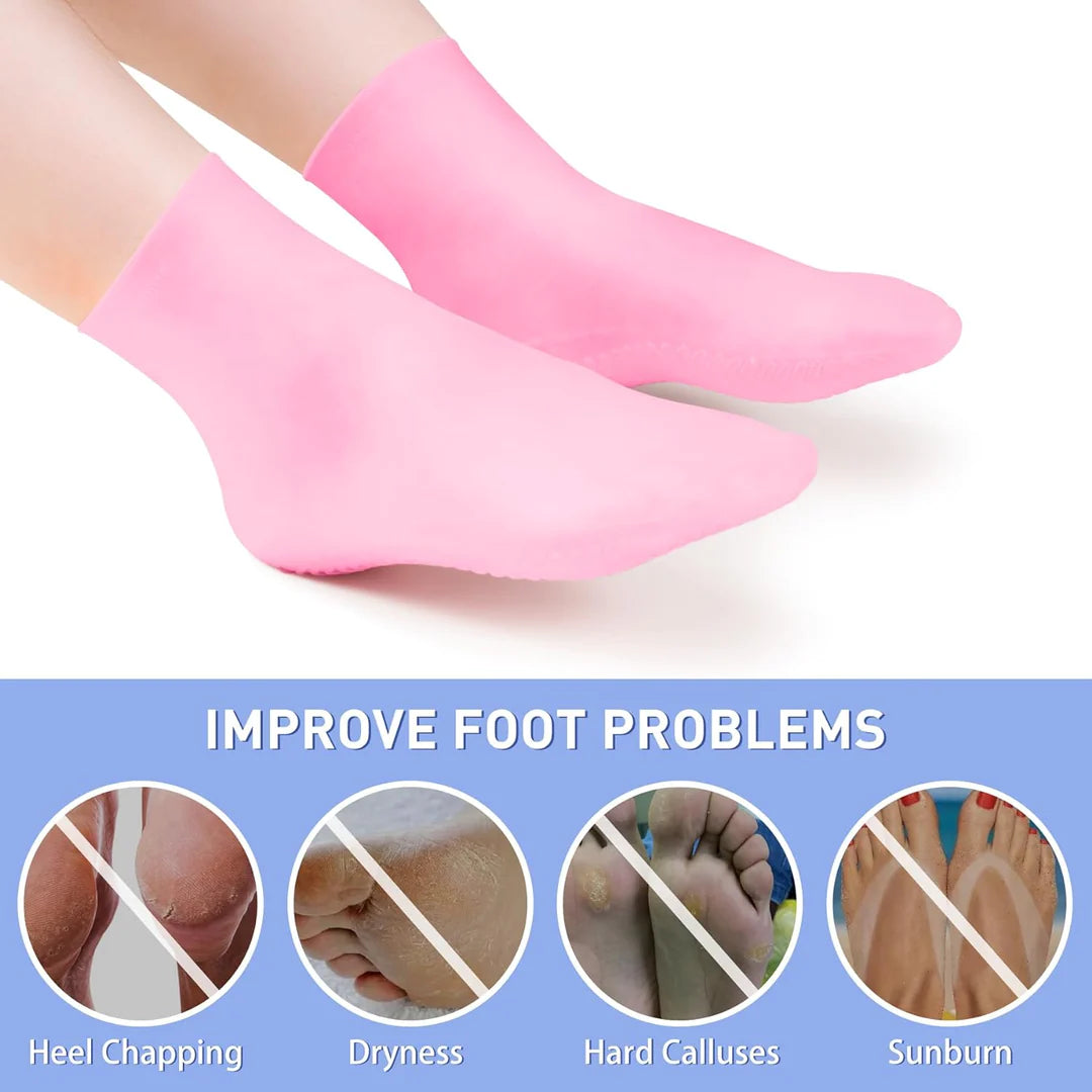 Women foot spa pedicure silicone socks (Free Spa Serum)